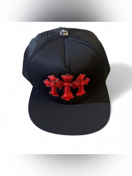 Other - Pre-Owned Chrome Hearts Cemetery Trucker HatBlack/Red